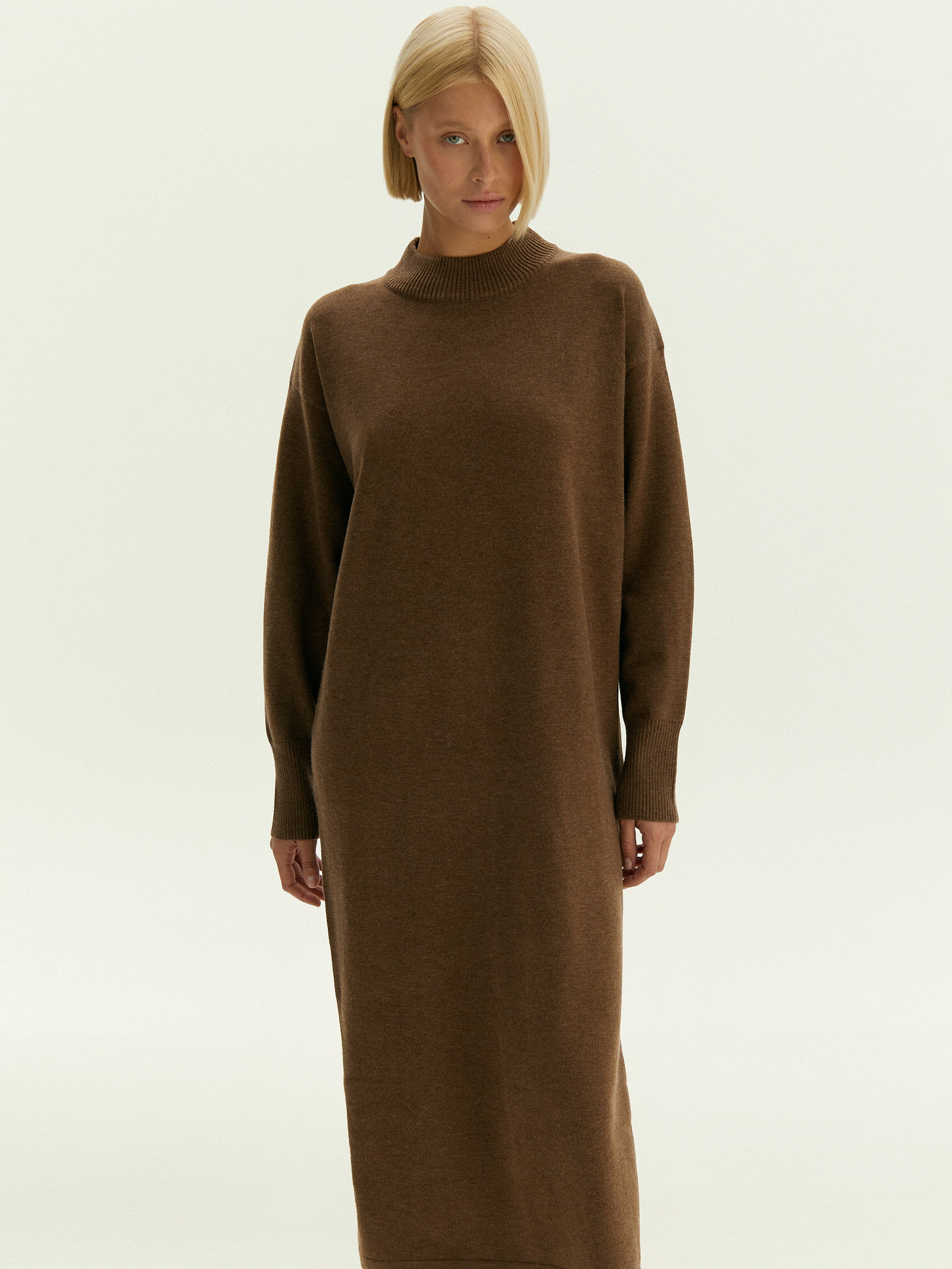 Платье миди из костюмной шерсти